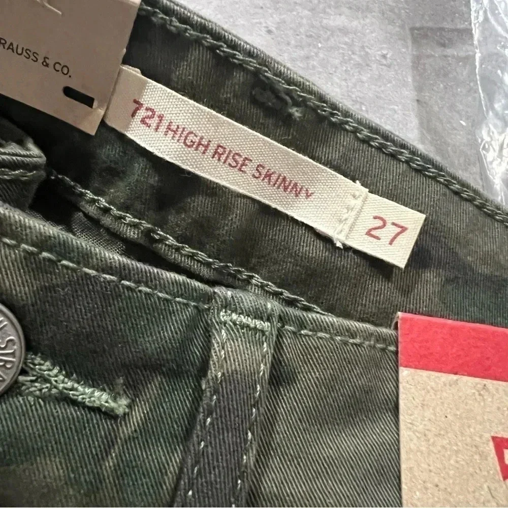 Levi’s 721 High-Rise Skinny Camouflage Jeans 4 Short W27 L28 NWT - Picture 4 of 7